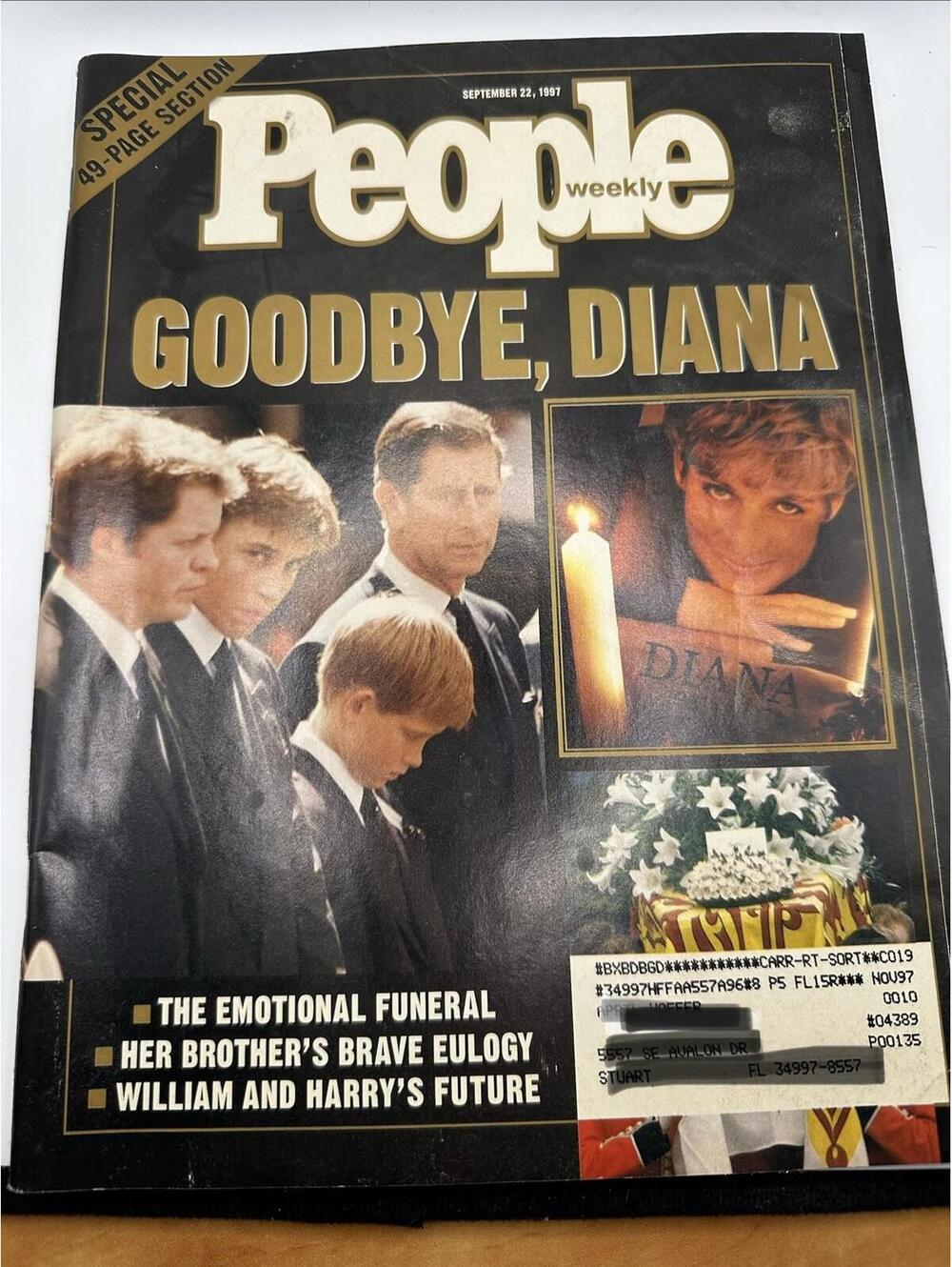 People Weekly Magazine Sept 22 1997 Princess Diana Memorial Goodbye Diana